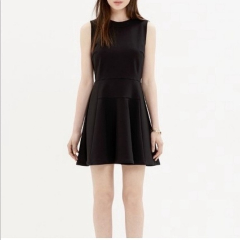 Madewell Anywhere Fit & Flare Black Structured A-Line Mini Dress Size 0